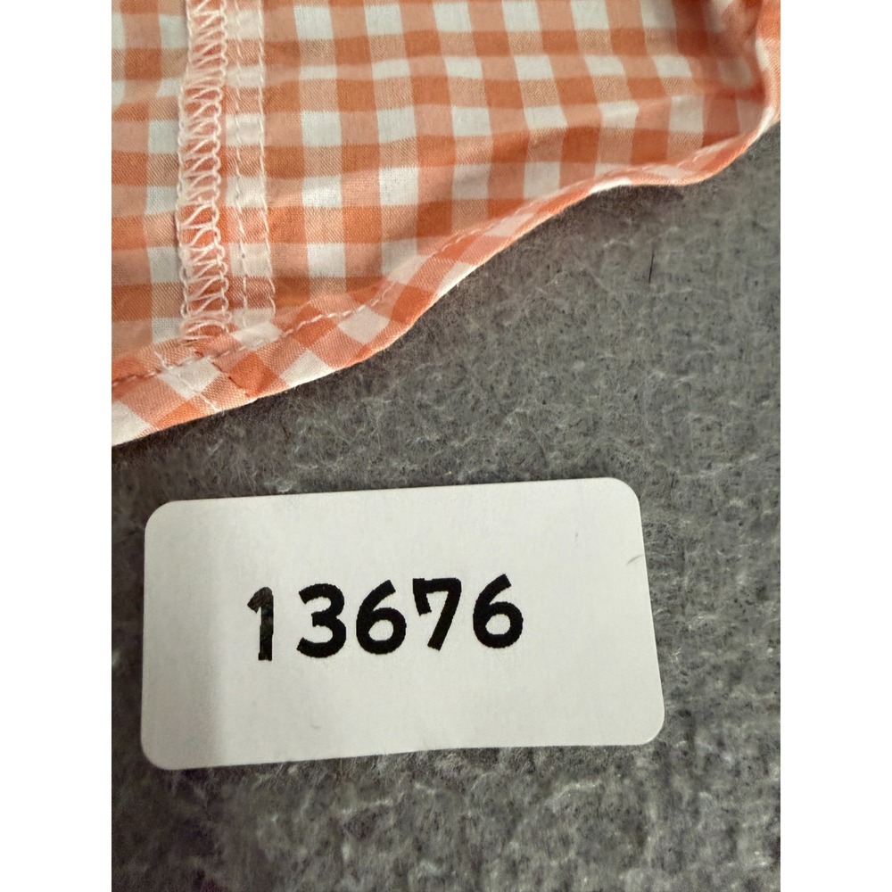 Orvis River Guide Top Womens M Orange White Vented Gingham Shirt Hiking Outdoor - Picture 14 of 14